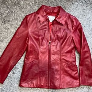 Vintage red leather jacket